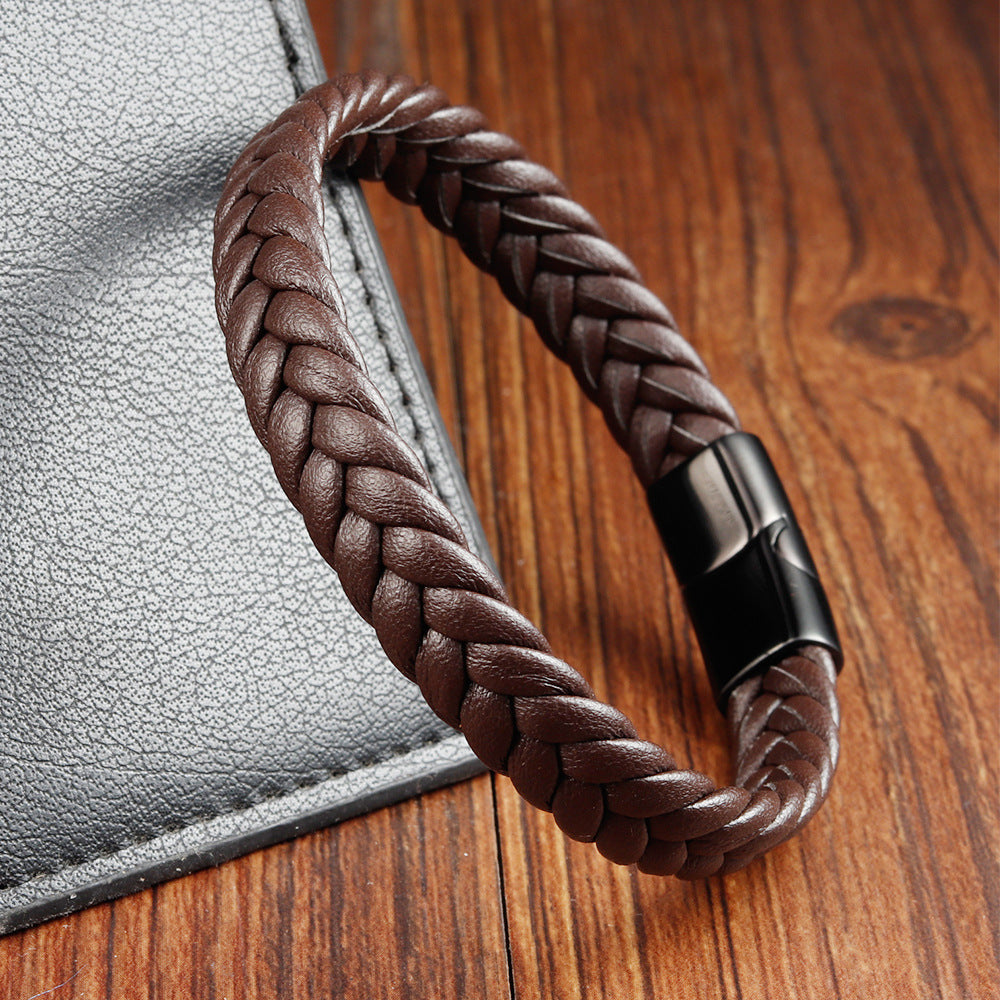 Doppellagiges Lederarmband aus Edelstahl – Bild 2 | LuxeStyle