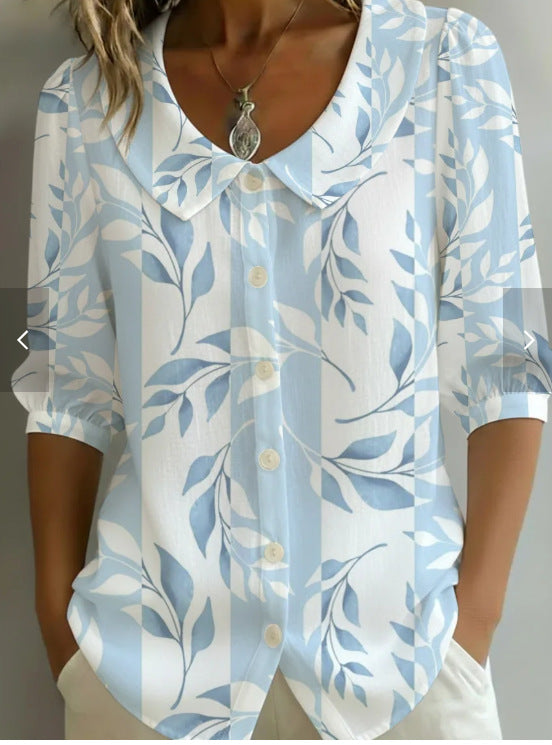 Luftiges V-Neck Shirt mit Print – Bild 2 | LuxeStyle