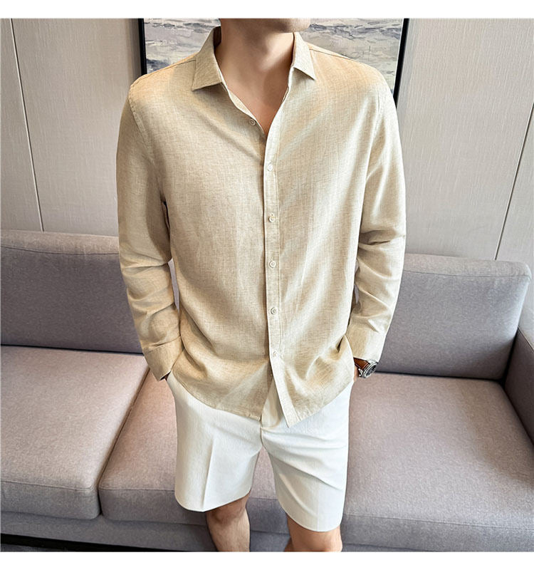 Leinen-Lyocell Slim-Fit Langarmhemd – Ansicht 7
