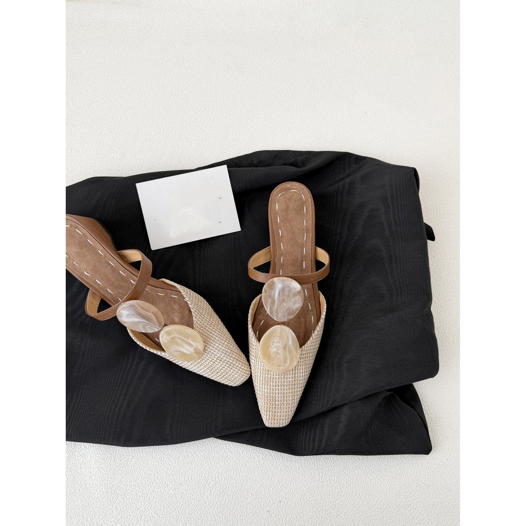 Mules mit Bernstein-Schnalle · Sommer