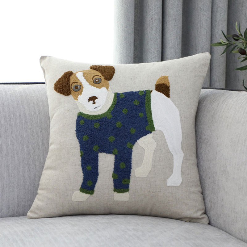 Besticktes Kissen American Dog