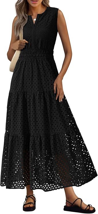 Kurzes V-Neck Kleid mit Lochstickerei | LuxeStyle