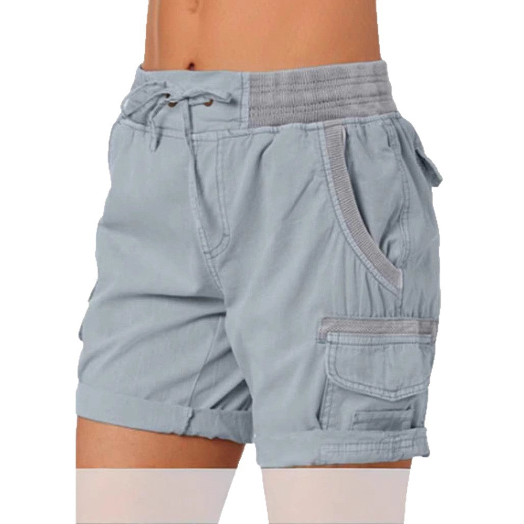 High-Waist Shorts mit Taschen