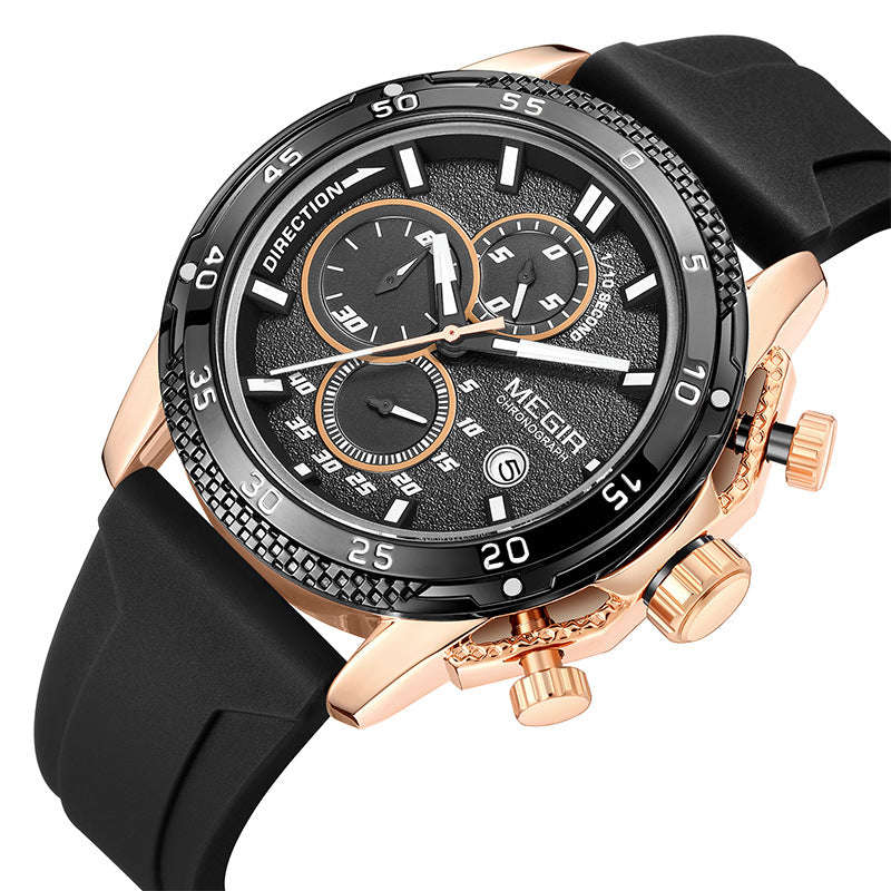 Multifunktionale Chronographen-Uhr mit Silikonarmband – Bild 6 | LuxeStyle