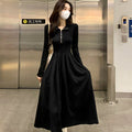Schwarzes Langarm-Kleid im Retro-Stil – Bild 7 | LuxeStyle