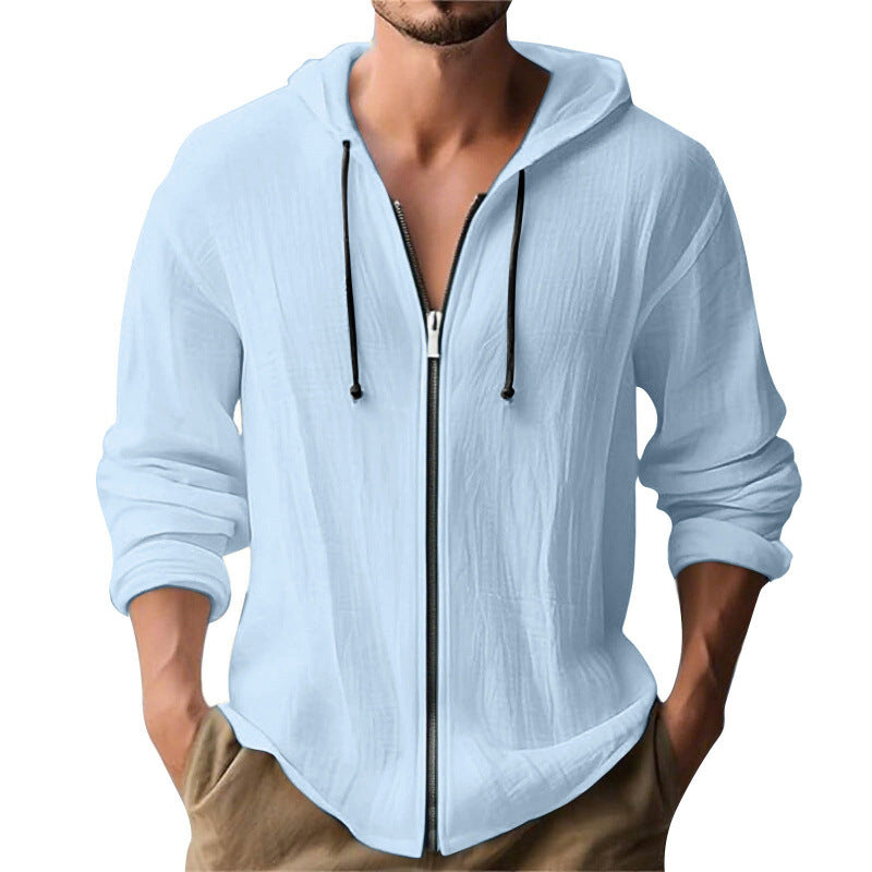 Langer Herren-Pullover mit Kapuze und Digitaldruck