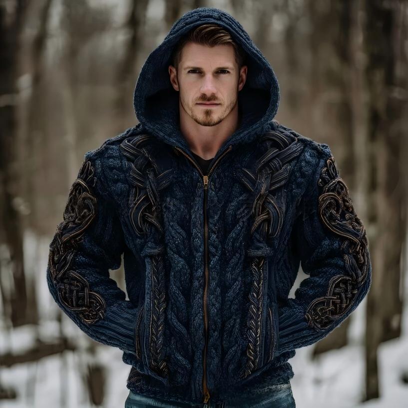 Herren Hoodie mit Reissverschluss & Print