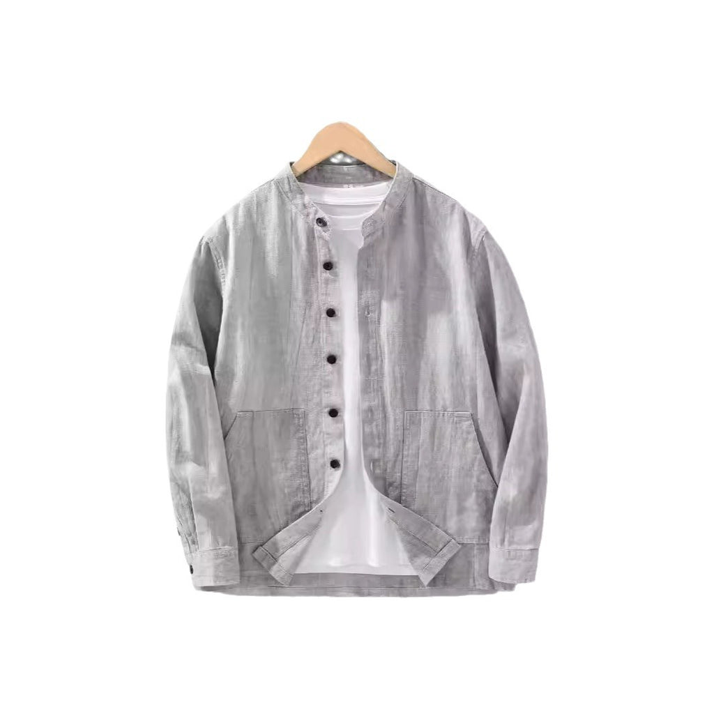 Herren Leinenhemd mit Stehkragen – Bild 2 | LuxeStyle