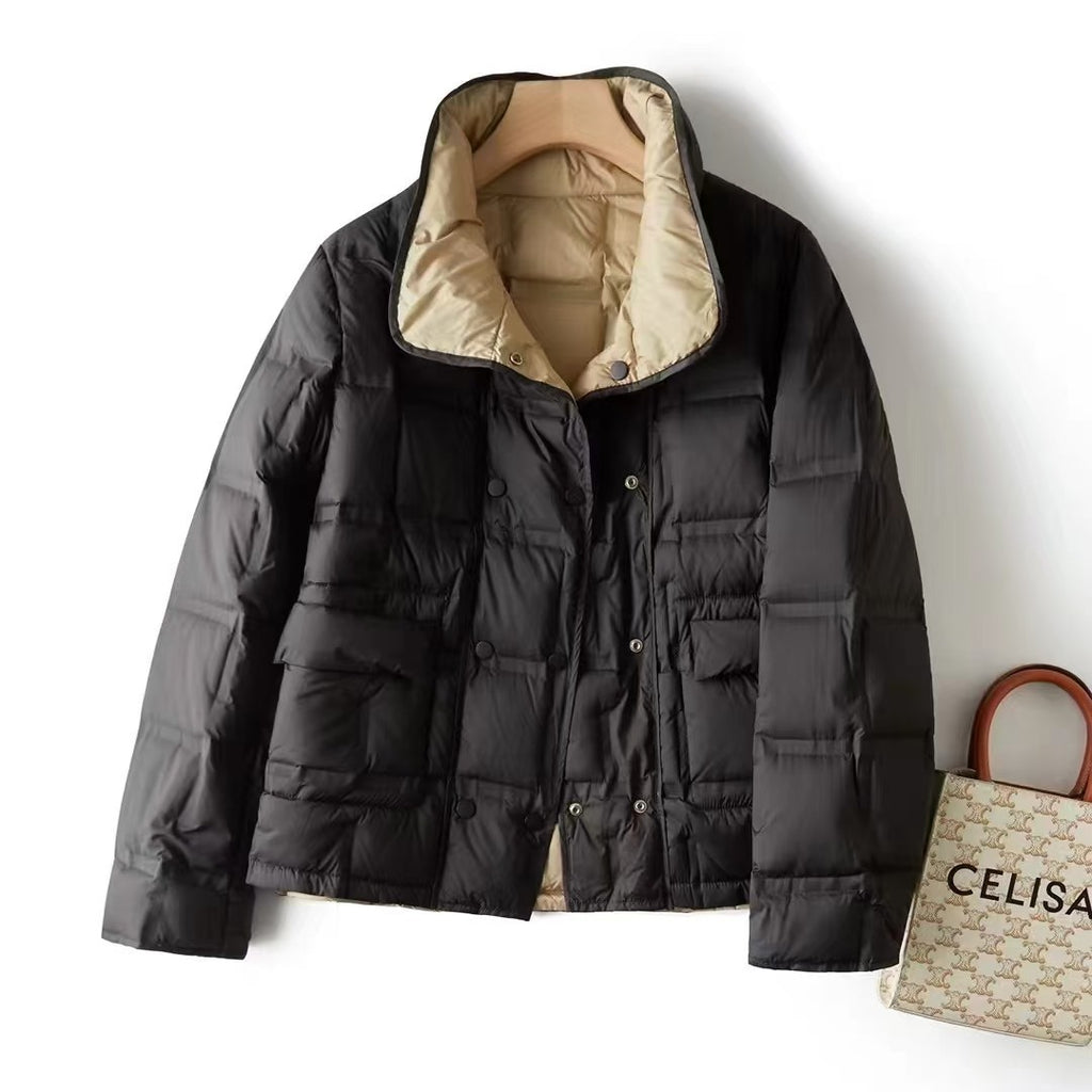 Doppelseitige Stehkragenjacke für Damen