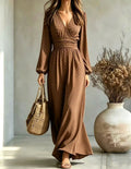 Elegantes V-Neck Kleid mit Laternenärmeln
