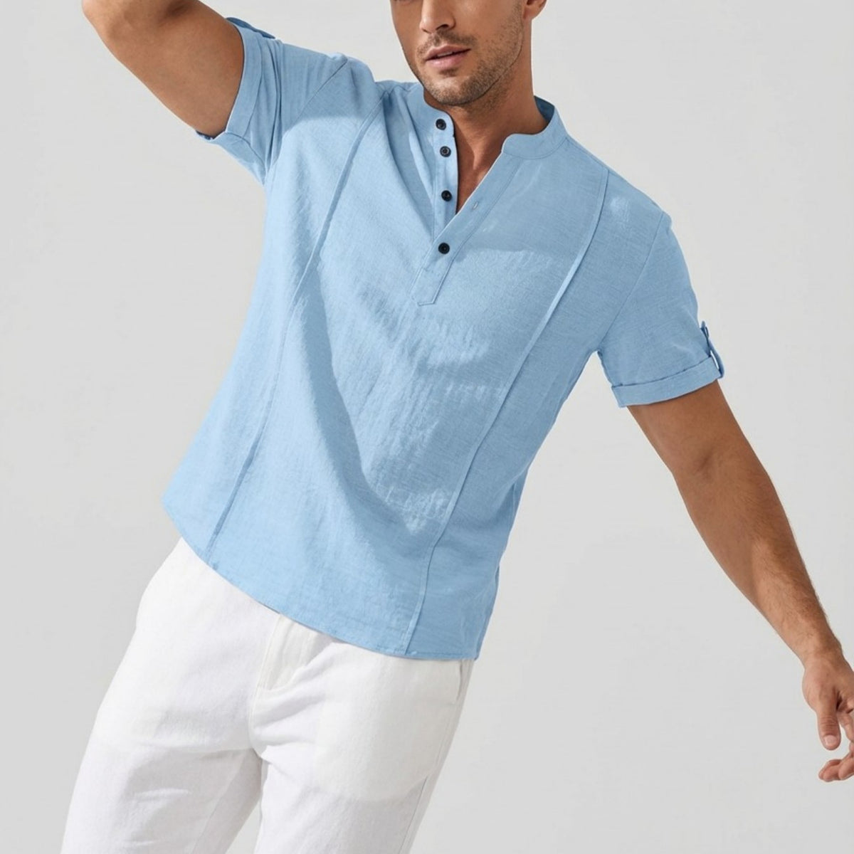 Kurzes Polo-Shirt mit Falten – Bild 4 | LuxeStyle