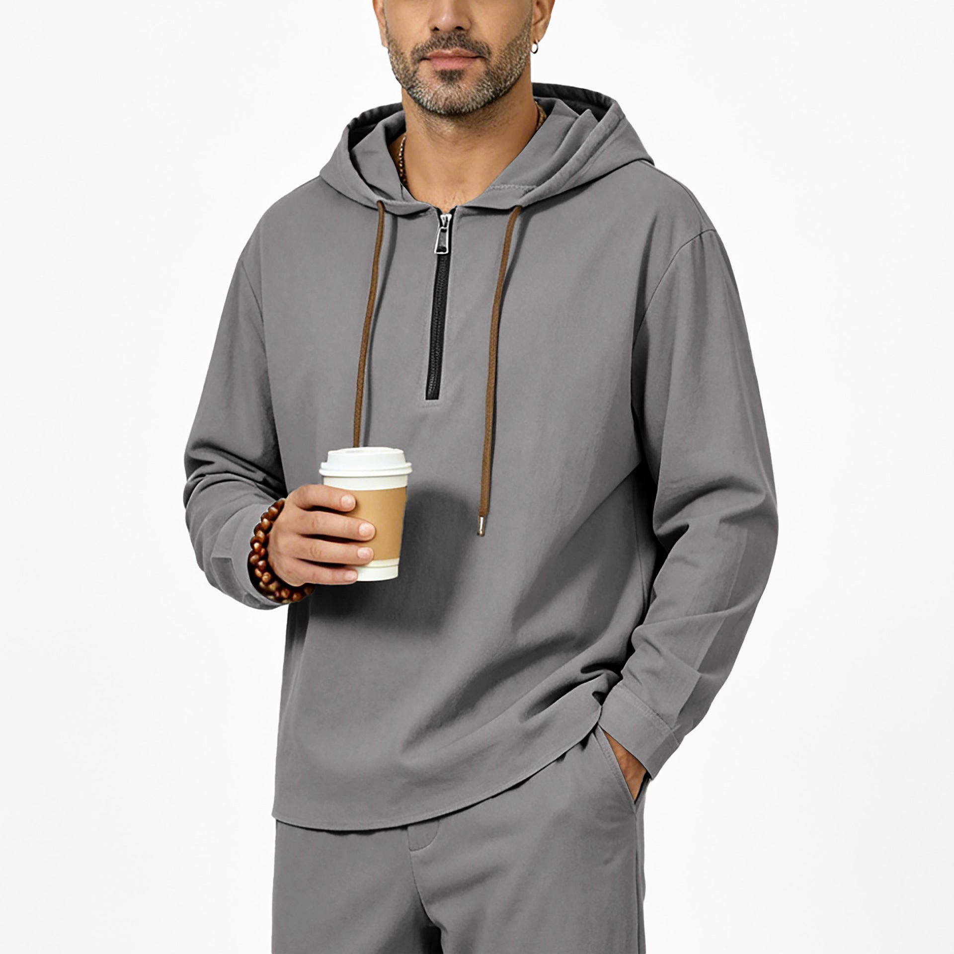 Leichtes Leinen-Sweatshirt mit Kapuze