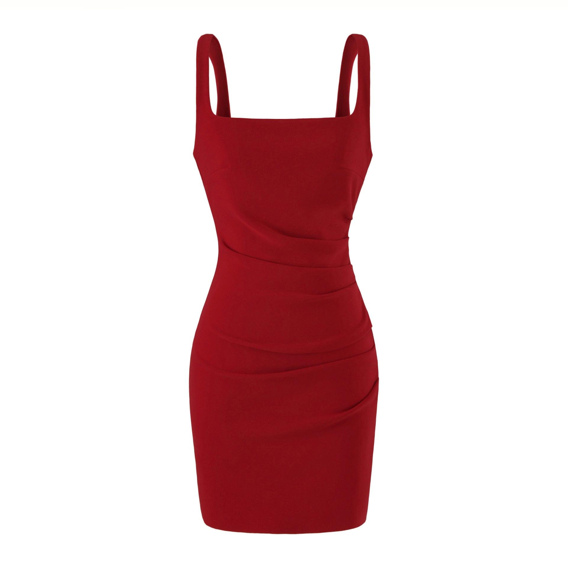 Enges Sommerkleid mit Spaghettiträgern und eckigem Ausschnitt