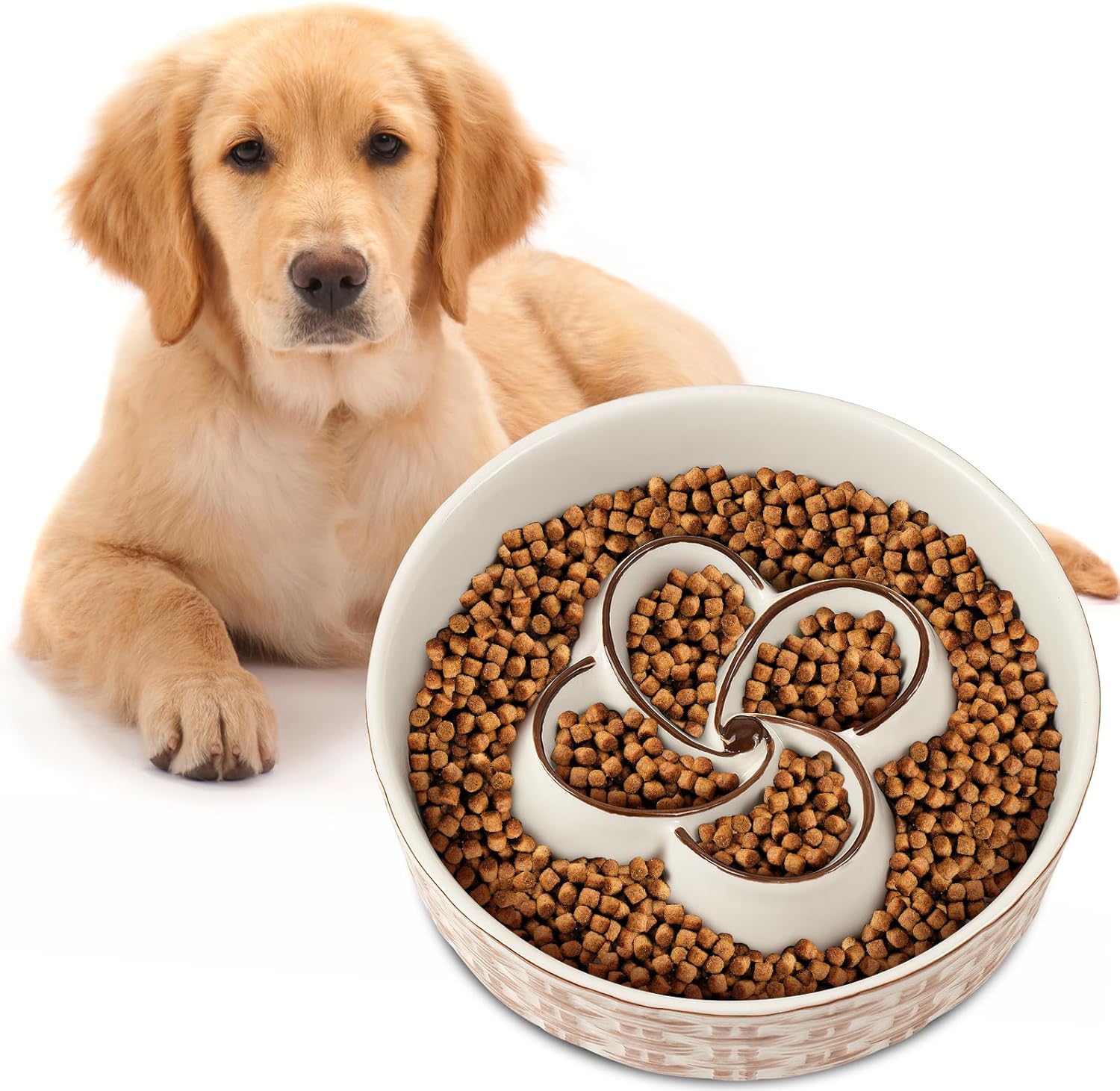 Keramik Langsam-Fress-Schüssel für Hunde