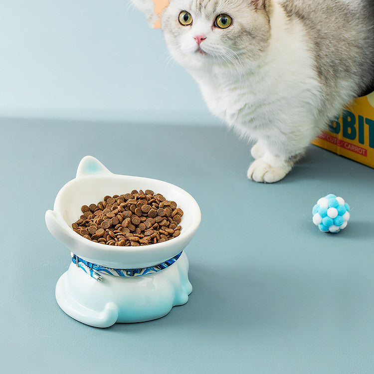 Keramik-Futternapf für Katze, blau/pink | LuxeStyle