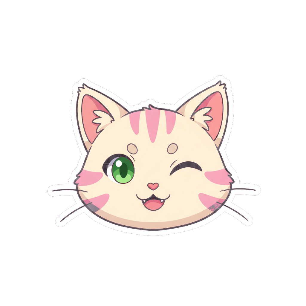 Sticker «Anime Cat Wink»