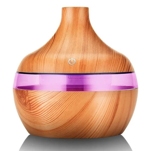 Aroma Diffuser Bambus 500ml · 7 LED Farben, Ultraschall – LuxeStyle Schweiz