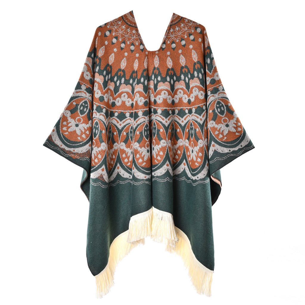 Boho-Schal mit Quasten und Jacquardmuster – Bild 7 | LuxeStyle