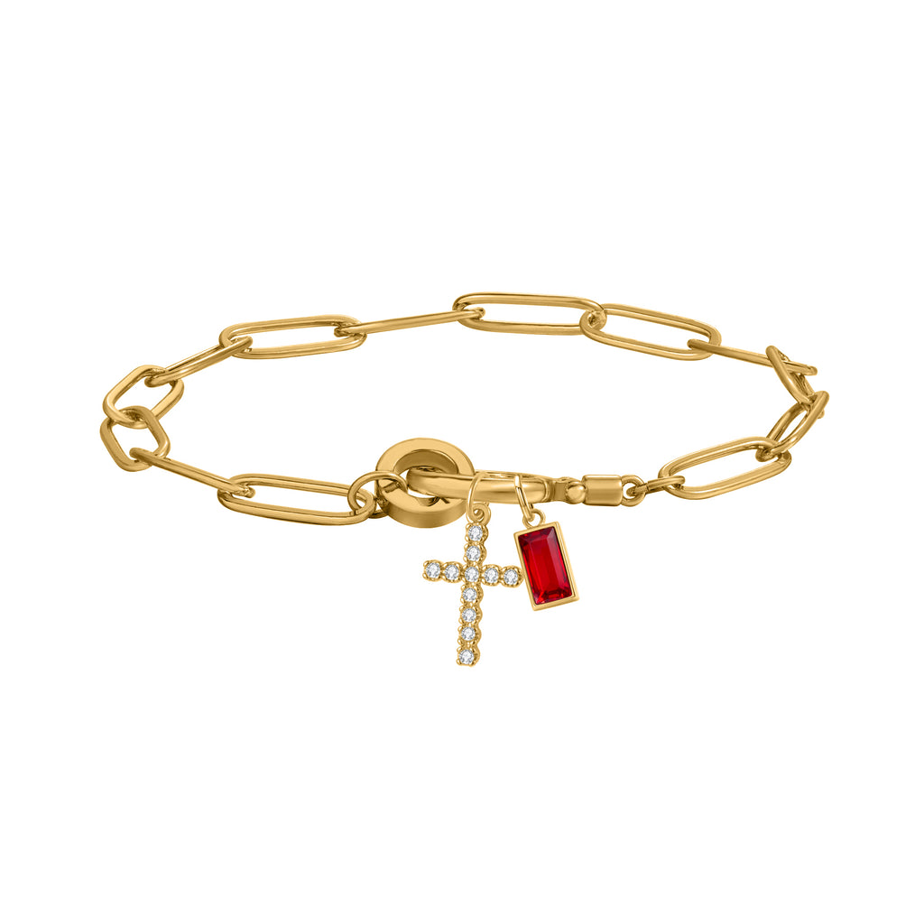 Personalisiertes Geburtsstein Kreuz Armband – Bild 12 | LuxeStyle