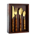 Besteckset aus Edelstahl & Bambus | LuxeStyle