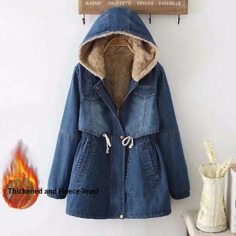 Gefütterte Jeansjacke mit Fleece-Futter