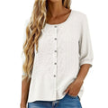 Besticktes V-Neck Shirt aus Baumwoll-Leinen – Bild 1 | LuxeStyle