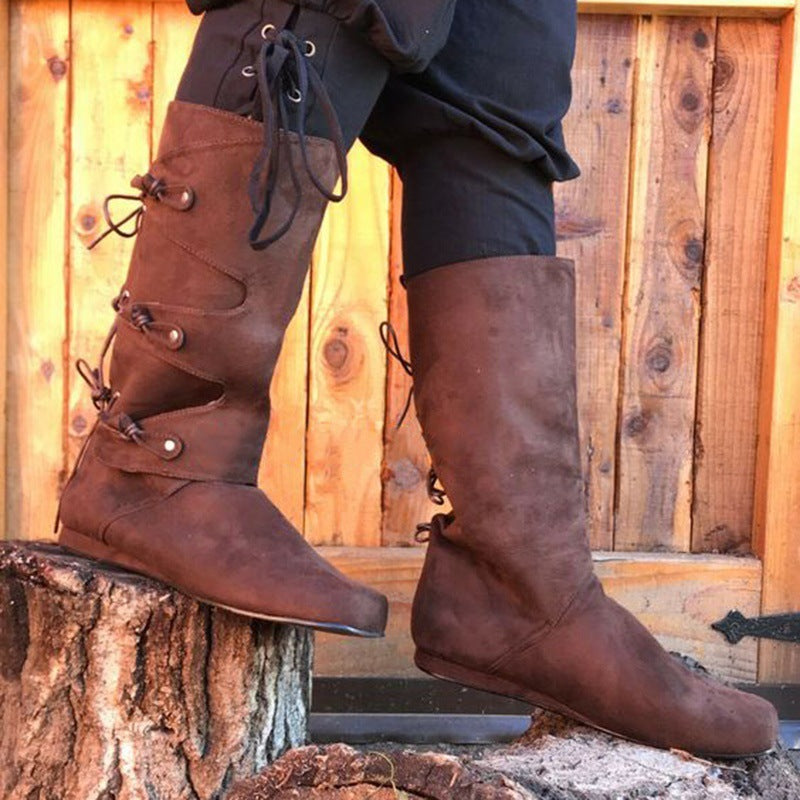Schwarze Schnürstiefel mit Schnalle, grosse Grössen – Bild 4 | LuxeStyle