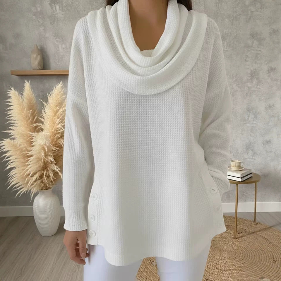 Einfarbiges Turtleneck-Oberteil