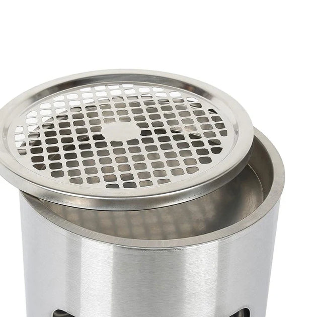 Rundes Abfalleimer aus Edelstahl (Silber) – Bild 7 | LuxeStyle