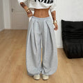 High-Waist Wide Leg Stoffhose