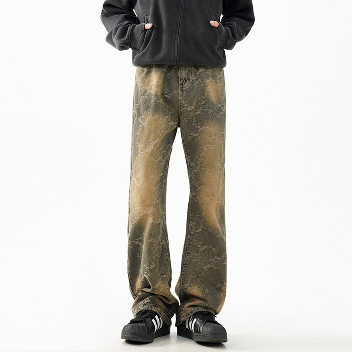 Jacquard Denim Cropped Flared Hose Herren – Bild 5 | LuxeStyle