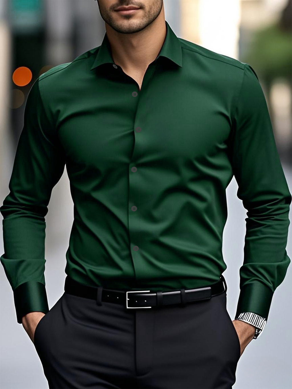 Langarmhemd Slim Fit – diverse Farben – Bild 9 | LuxeStyle
