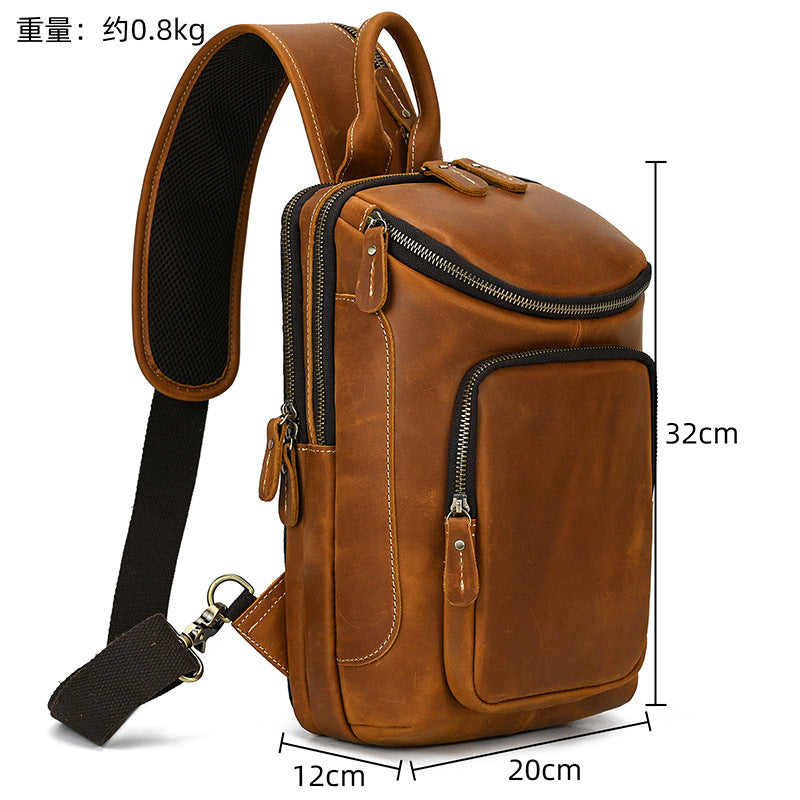 Herren Retro Umhängetasche aus Crazy Horse Leder