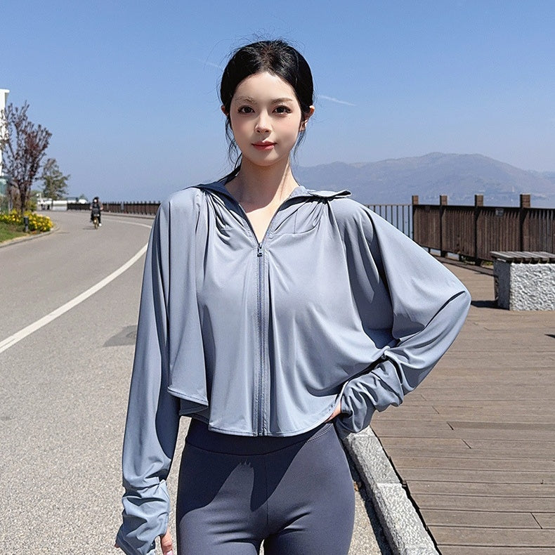 Sonnenschutz-Shirt mit breiter Krempe für Damen