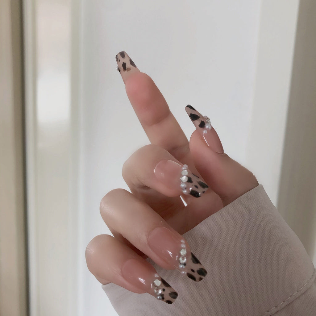 Leopard Perle Kunstnägel zum Aufkleben – Bild 6 | LuxeStyle