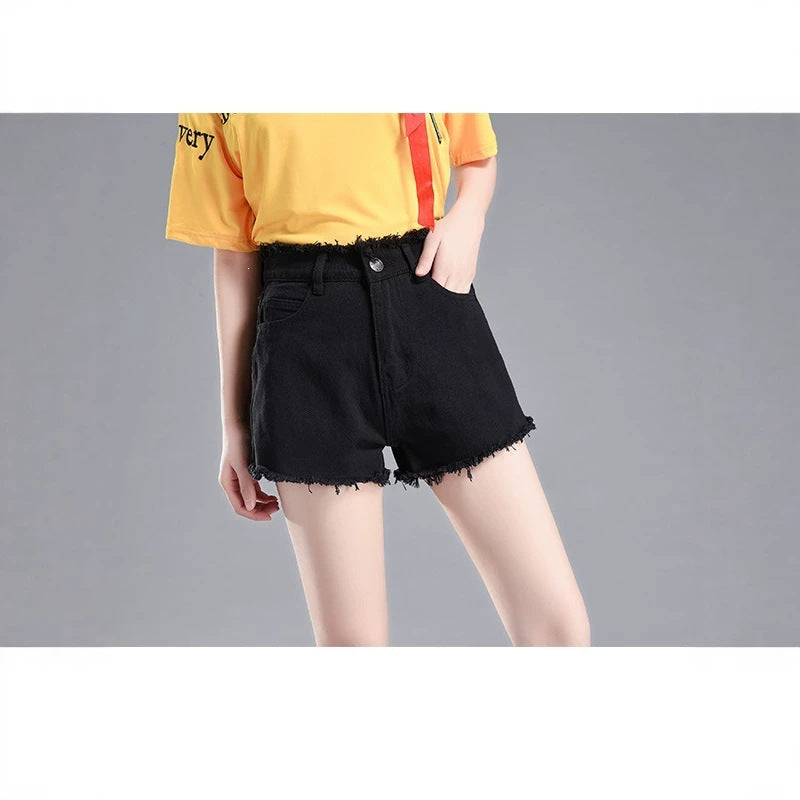 A-Linien Denim Shorts mit Fransen