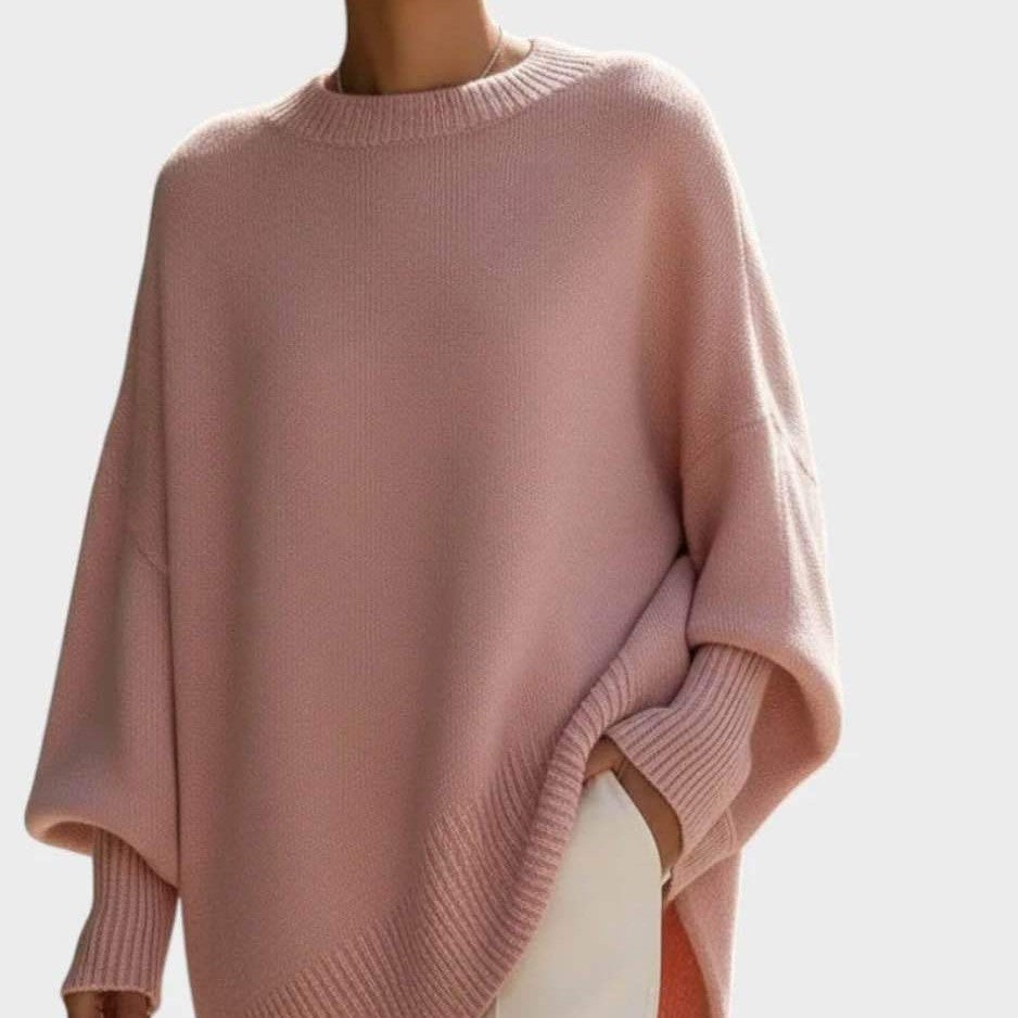 Damen Locker Crew-Neck Strickpullover