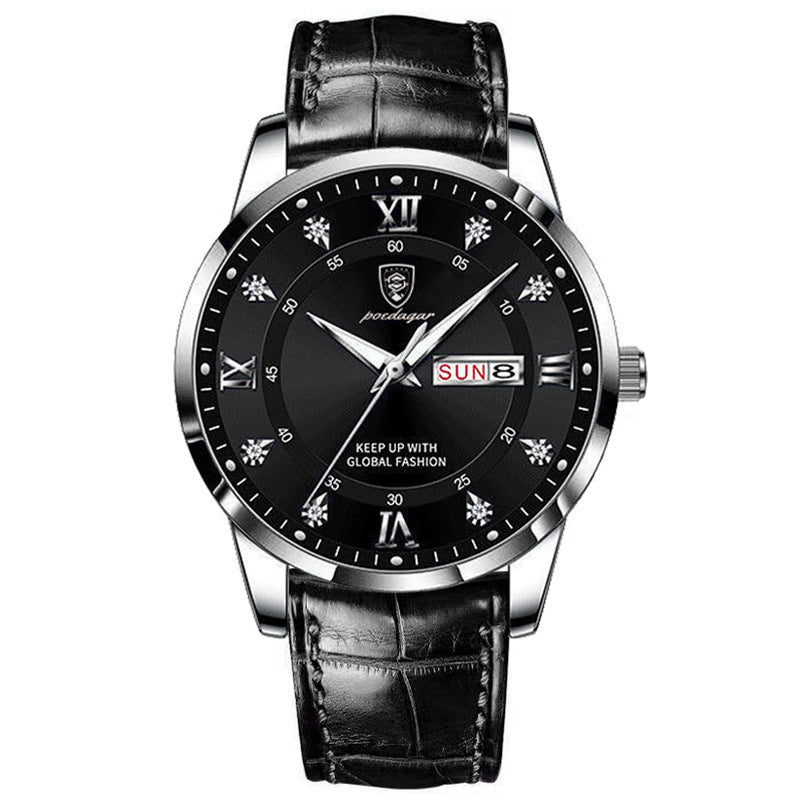Herren Quarzuhr, ultraflach