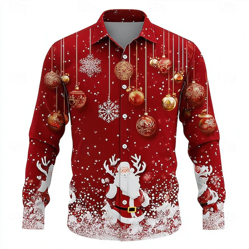 Herren Hemd mit Schneeflocken-Krawatten-Print – Bild 12 | LuxeStyle