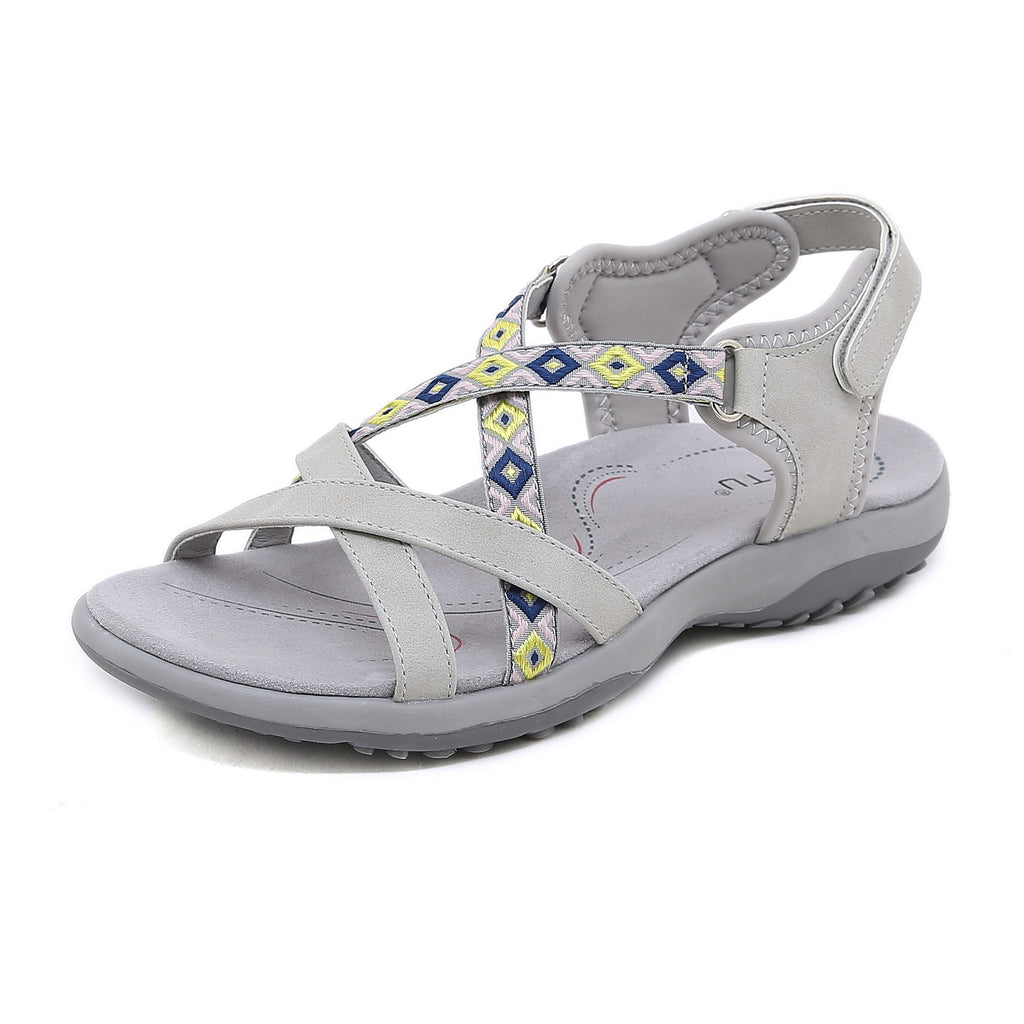 Bohemian Sandalen mit Ethno-Print