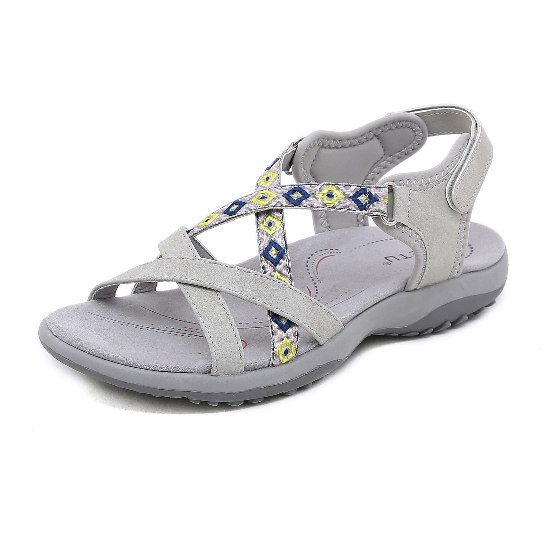 Bohemian Sandalen mit Ethno-Print