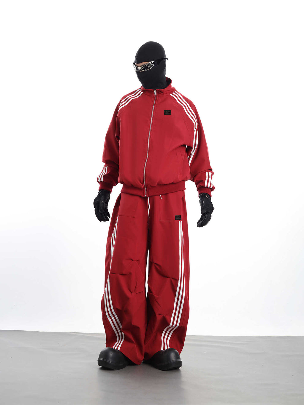 Retro Sport-Casual Gestreifte Jacke und Weitbein-Hose