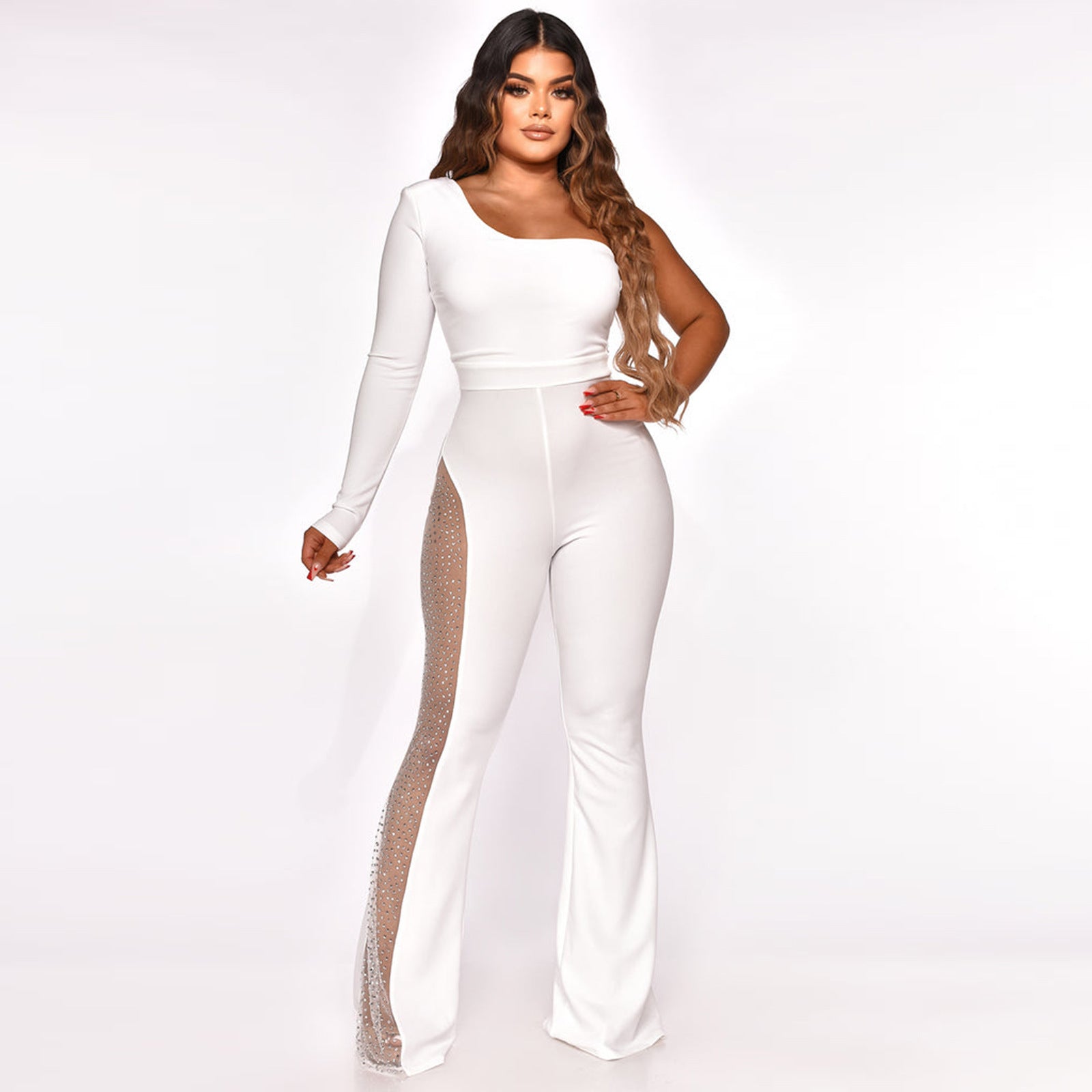 Mesh-Patchwork-Jumpsuit
