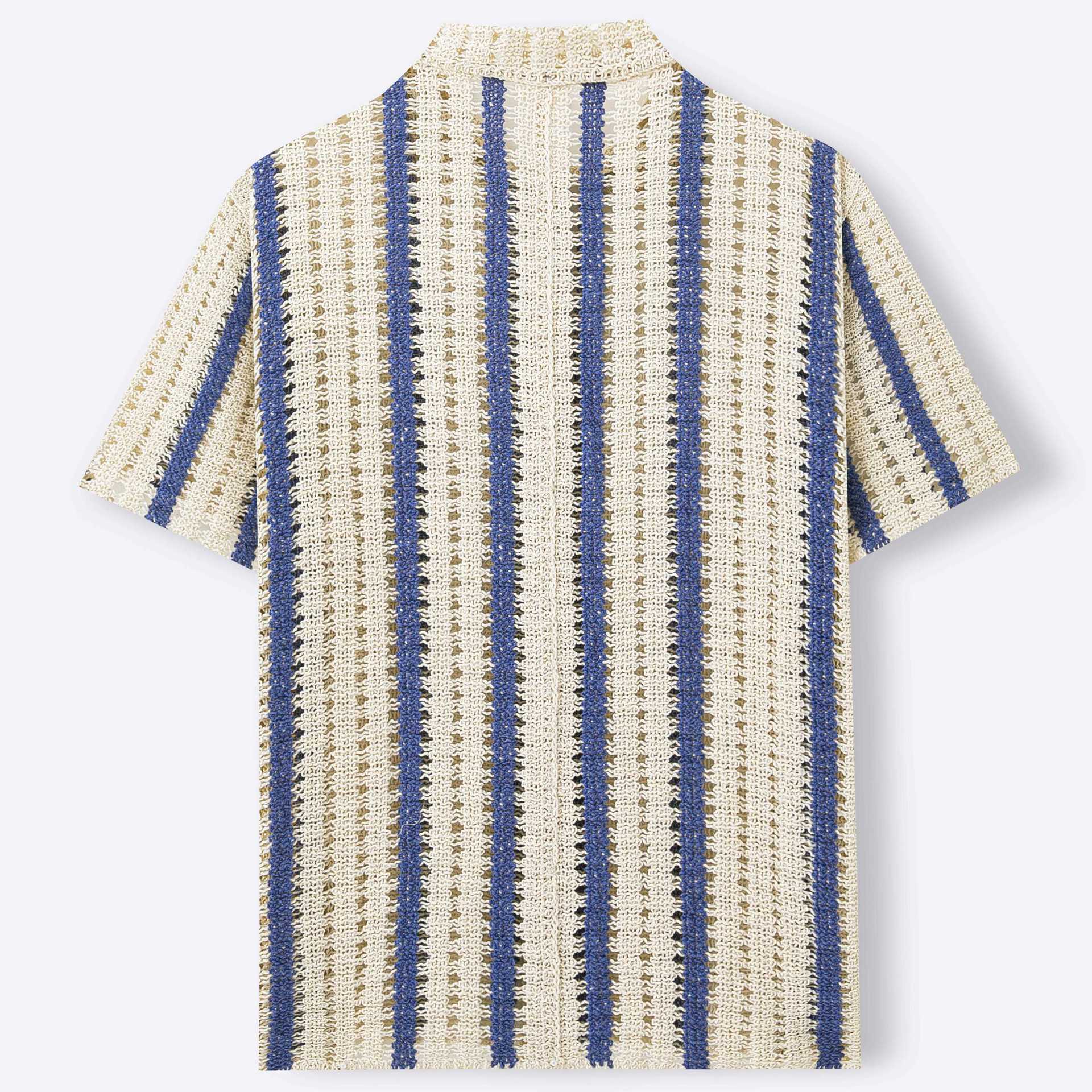 Herren Strickpullover aus Baumwolle mit Lochmuster – Ansicht 4