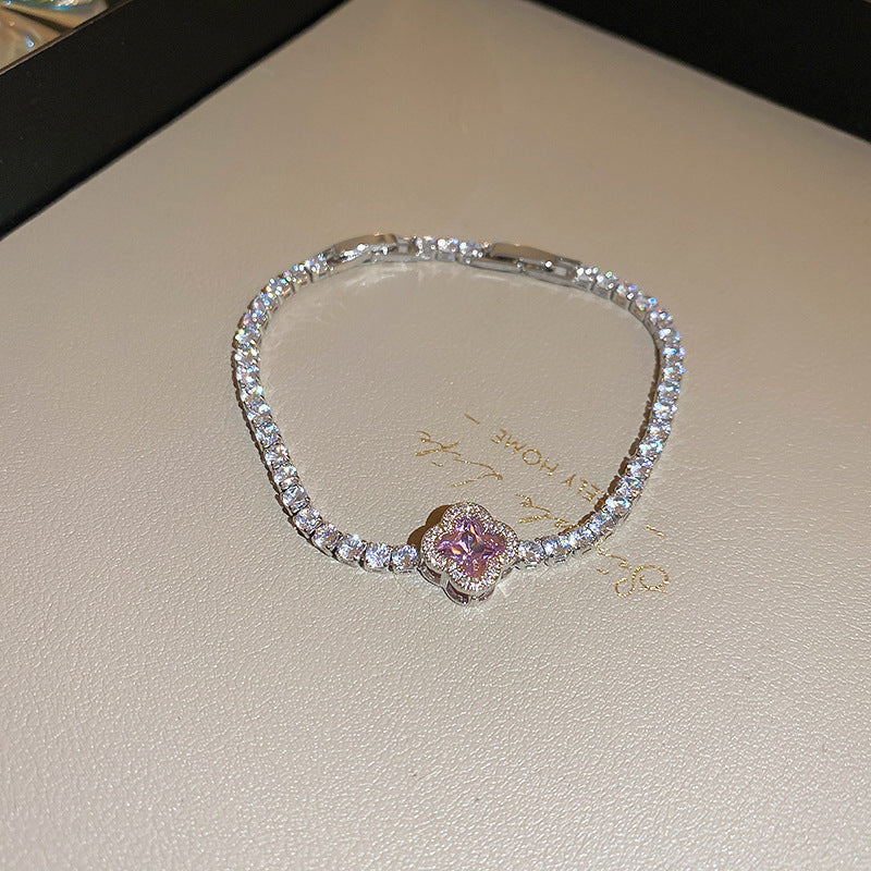 Regenbogen-Armband mit Zirkonia, 18K vergoldet – Ansicht 2