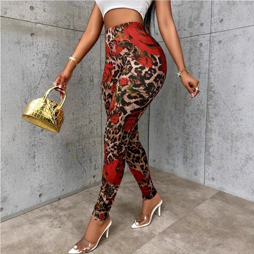 Leggings mit Blumenmuster und Stretchbund