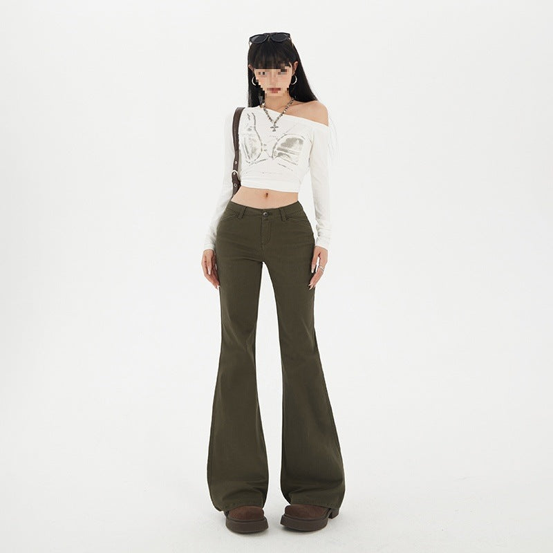 Figurformende Stretchy Jeans mit weitem Bein