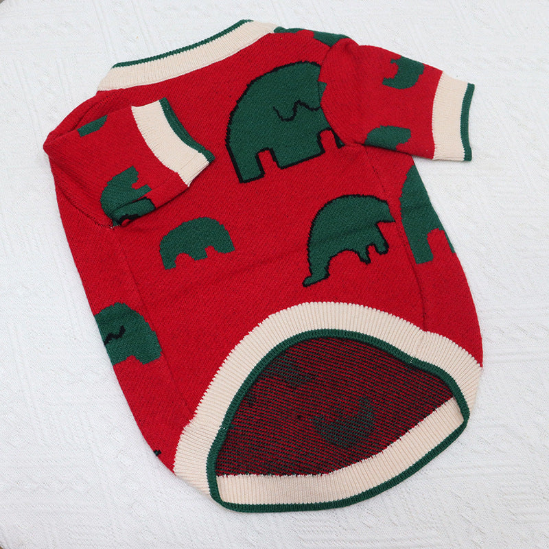 Elefanten-Print Wollpullover für Hunde – Bild 3 | LuxeStyle