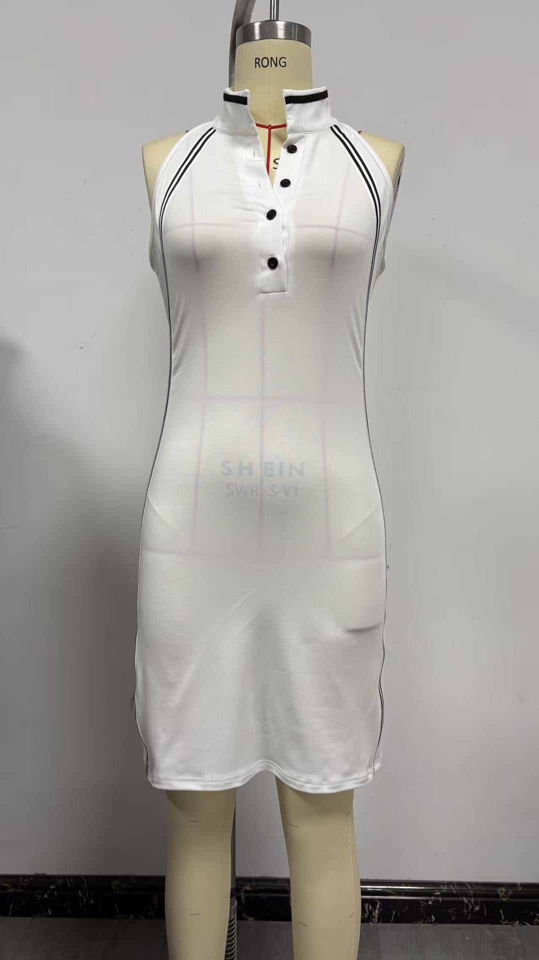 Gestreiftes Mini-Kleid mit hohem Taillenschnitt – Bild 13 | LuxeStyle