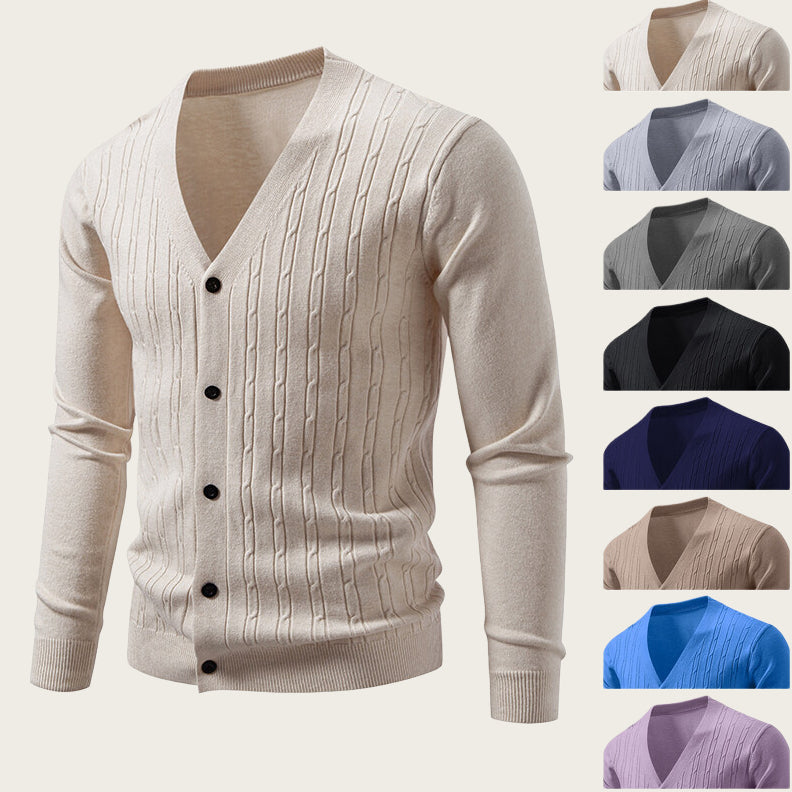 Herren Strick-Cardigan mit V-Ausschnitt | LuxeStyle